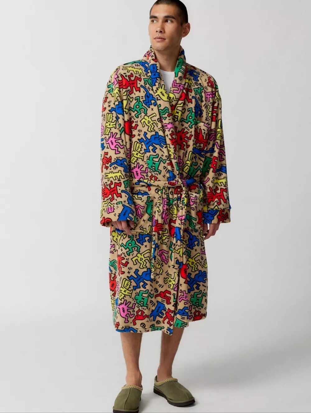 Keith Haring X Urban Outfitters Plush Belted Robe One Size Unisex